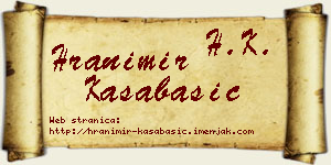 Hranimir Kasabašić vizit kartica